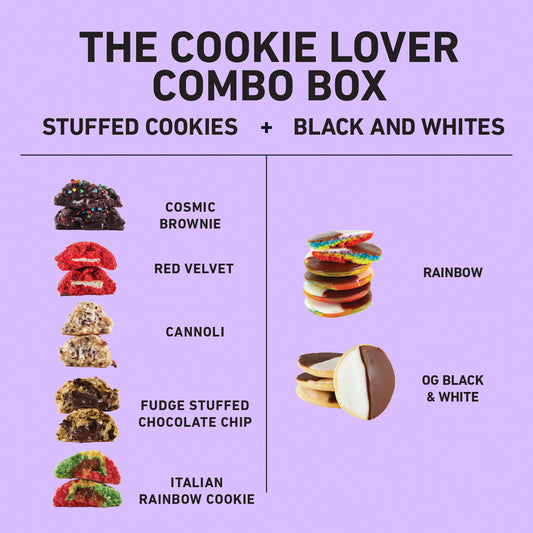 Stuffed Cookie + Black and White Combo Box of 10