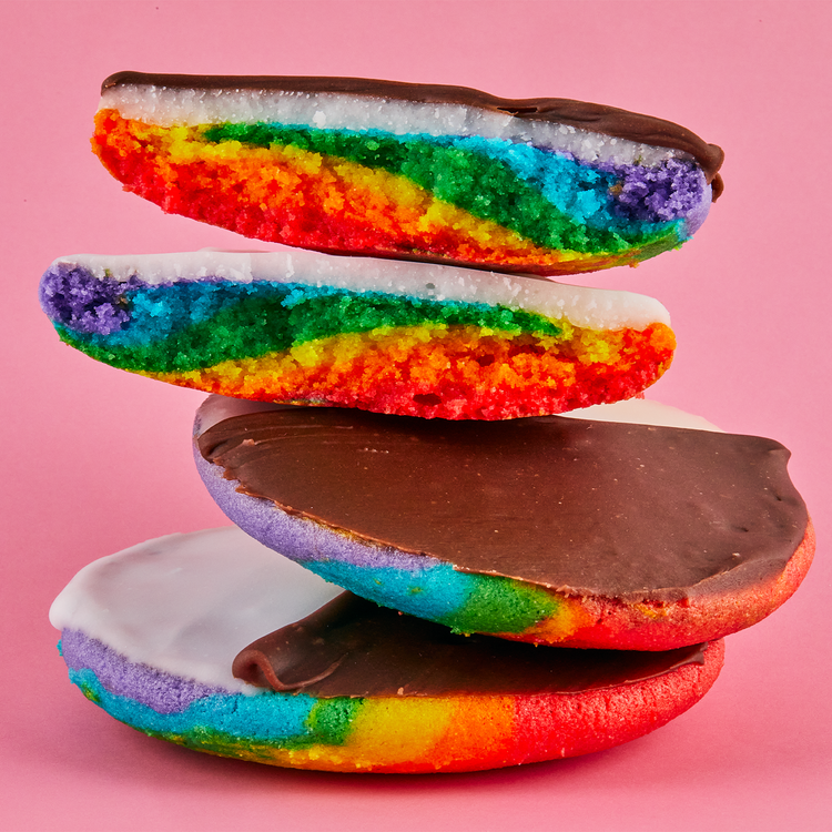 Rainbow Black & White Cookies - Snackmagic