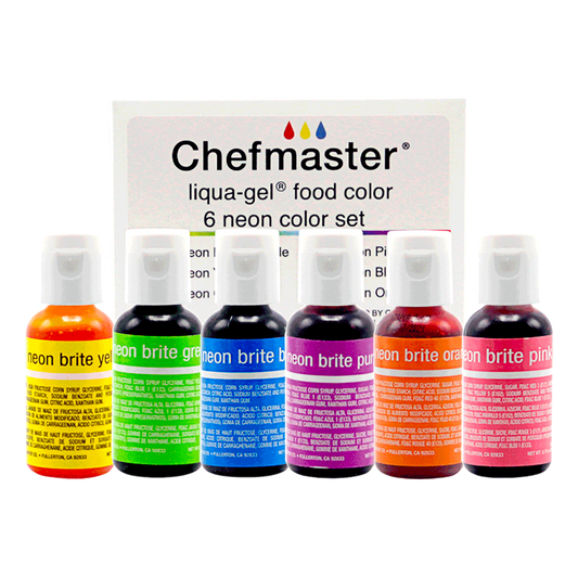 DB x Chefmasters® Neon LIQUA-GEL® Food Coloring Set of 6