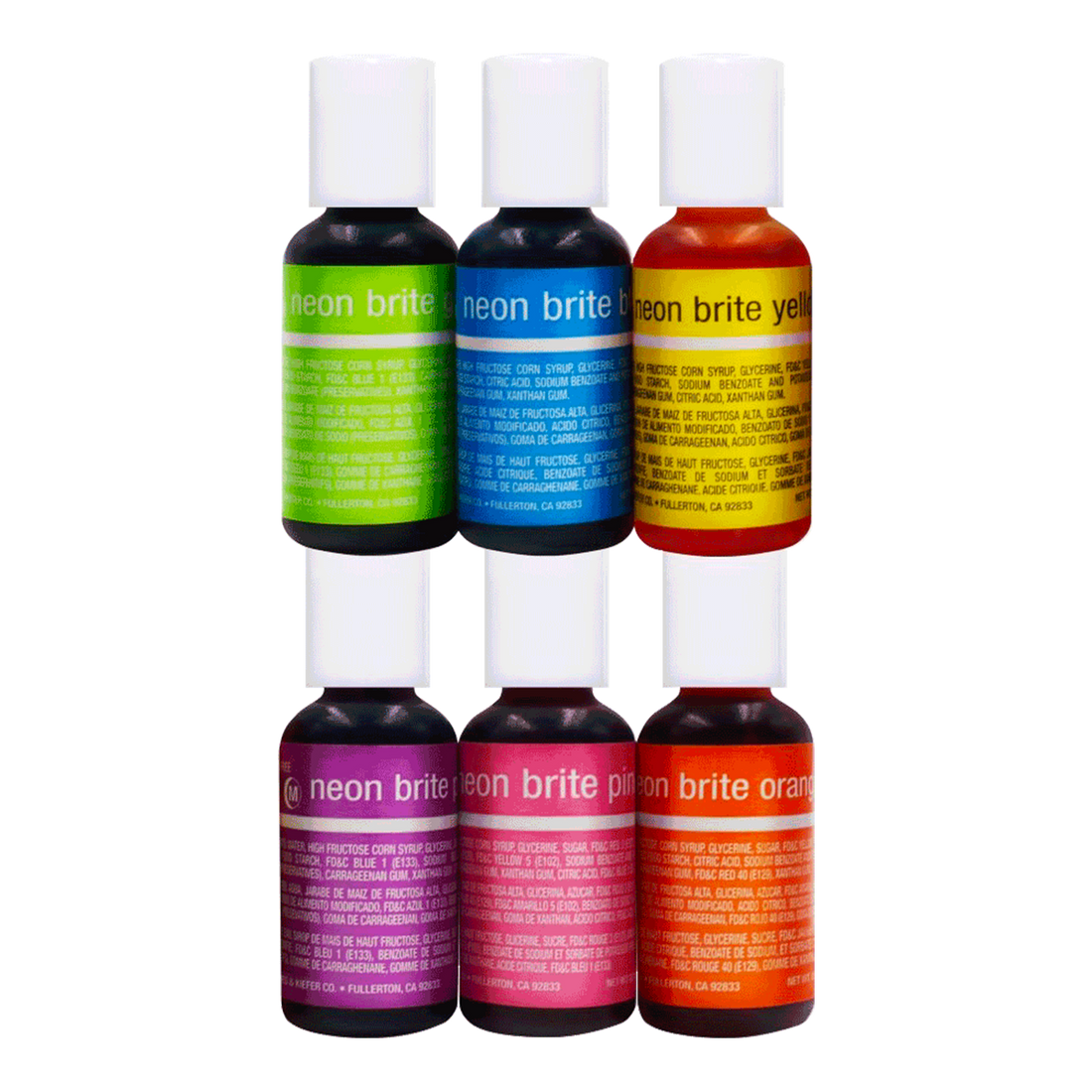 Neon Liqua Gel 6Piece Food Coloring Set Dana's Bakery